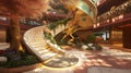 Ascend the Whimsical Spiral Ascent, where each step is adorned with enchanting motifs. Generative Ai