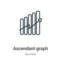 Ascendant graph outline vector icon. Thin line black ascendant graph icon, flat vector simple element illustration from editable