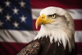 Ascended Patriotism: A Stunning Closeup of the Bald Eagle in Red Royalty Free Stock Photo