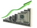 Ascending dollar Royalty Free Stock Photo