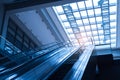 Ascending escalator in a public transport Royalty Free Stock Photo