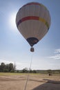 Ascending hot air balloon