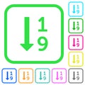 Ascending numbered list vivid colored flat icons
