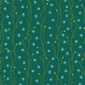 Ascending Spawn. Vector blue-green seamless pattern background.