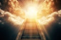 Ascending Stairs to the Sun: A Heavenly Journey of Faith and Wonder in the Radiant Light. created with Generative AI