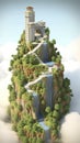 Ascending to the Heavens: A Realistic Bird\'s Eye View of a Minecraft World\'s Teleporter Stairs .