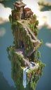 Ascending to the Heavens: A Realistic Bird\'s Eye View of a Minecraft World\'s Teleporter Stairs .