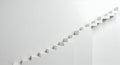 Ascending White Staircase Against Wall Minimalist Architecture Royalty Free Stock Photo