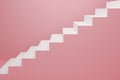 Ascending white stairs of rising staircase going upward in white empty room, growth and successful concept Royalty Free Stock Photo