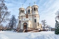 Ascension Cathedral in winter in Zvenigorod