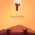 The Ascension Day of Jesus Christ Vector Illustration