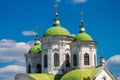 Ascension Florovsky Convent in Kyiv. Green domes Royalty Free Stock Photo