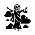 Ascension of Jesus black glyph icon