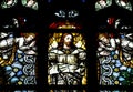 Ascension of jesus Christ in stained glass Royalty Free Stock Photo