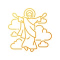 Ascension of Jesus gradient linear vector icon