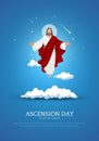 Happy Ascension Day Design with Jesus Christ Royalty Free Stock Photo