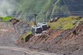 Ascent on a cable car to Elbrus at a height of 4000 meters Royalty Free Stock Photo