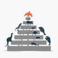 The Ascent of Species on an Evolutionary Pyramid Royalty Free Stock Photo