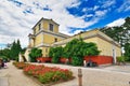 Aschaffenburg, Germany - July 2020: Exterior of `Pompejanum`, an idealised replica of a Roman villa from Pompeji