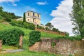 Aschaffenburg, Germany - July 2020: Idealised replica of a Roman villa called `Pompejanum`, from Pompeji