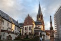 Aschaffenburg, Germany - November 30, 2019: Kollegiatsstift or Basilica St. Peter and Alexander, the oldest church in