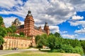 Aschaffenburg, Germany - Palace called `Schloss Johannisburg` and green park on sunny summer day