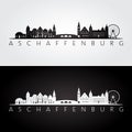 Aschaffenburg skyline and landmarks silhouette