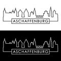 Aschaffenburg skyline. Linear style.