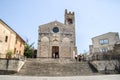 Asciano, Siena - long large staircase Sant Agata Church