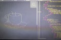ASCII art of drink cup and HTML code aside