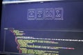 ASCII art of HTML technology name and real HTML code aside