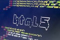 ASCII art of HTML technology name and real HTML code aside Royalty Free Stock Photo