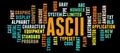 ASCII characters set word cloud concept on black Royalty Free Stock Photo