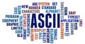 ASCII characters set word cloud concept Royalty Free Stock Photo