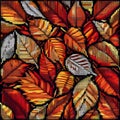 Ascii Leaves Create an ascii art image of autumn leaves capturin Royalty Free Stock Photo