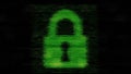 ASCII lock glitch green Royalty Free Stock Photo