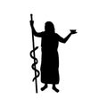 Asclepius god medicine silhouette ancient mythology fantasy