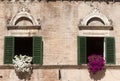 Ascoli Piceno (Italy): Piazza del Popolo, windows Royalty Free Stock Photo