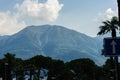 Ascona lago maggiore mountain view with cloudy sky and tree Royalty Free Stock Photo