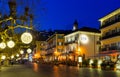 Illuminated promenade of Ascona on winter night during Christmas holidays Royalty Free Stock Photo