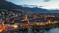 Ascona, Switzerland townscape on the shores of Lake Maggiore