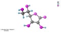 Ascorbic Acid or Vitamin-C Molecular Structure 3D Diagram