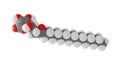 ascorbyl palmitate molecule, ester, molecular structure, isolated 3d model van der Waals Royalty Free Stock Photo