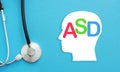 ASD Autism Spectrum Disorder as deficits in social communication and interaction Royalty Free Stock Photo