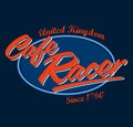 Cafe Racer Vintage Motorcycle design, vector lettering emblem. Royalty Free Stock Photo