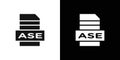 ASE File Document Icon Flat vector set outline Royalty Free Stock Photo