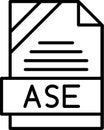 ASE Outline Vector Icon Royalty Free Stock Photo
