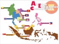 ASEAN Map, AEC Royalty Free Stock Photo