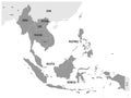 ASEAN Economic Community, AEC, map. Royalty Free Stock Photo