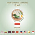 Asean Economics Community AEC food set Royalty Free Stock Photo